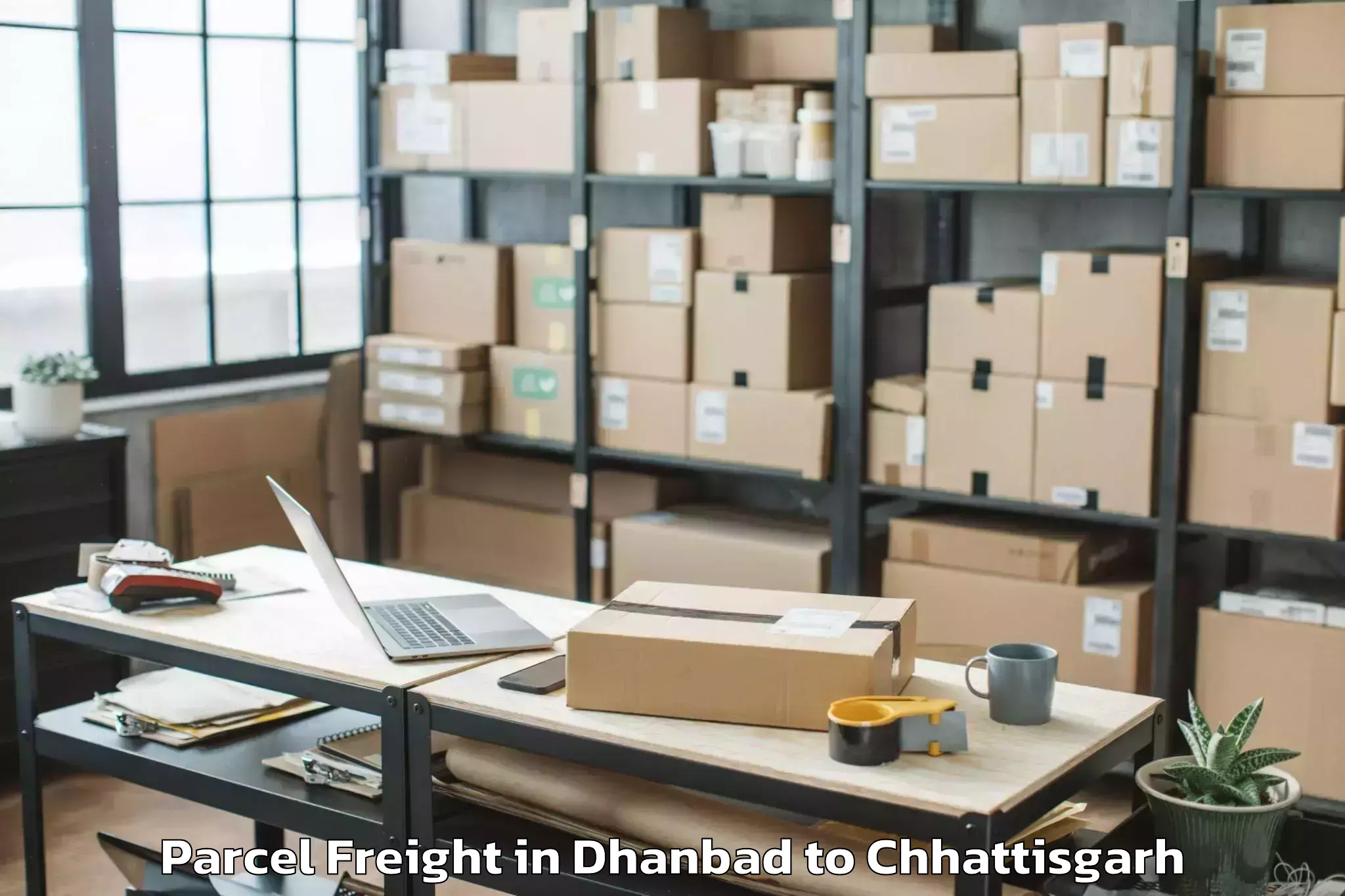 Professional Dhanbad to Raipur Airport Rpr Parcel Freight